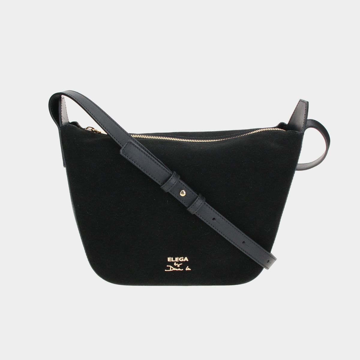 Levně Crossbody kabelka Mossy černá velur/zlato