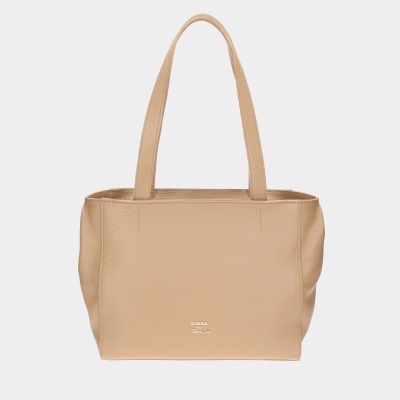 Veľká shopper na rameno Casual cappucino / zlato