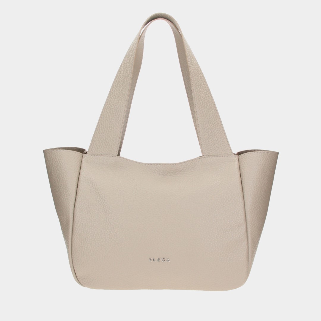 Shopper kabelka Ivory mocca/stříbro