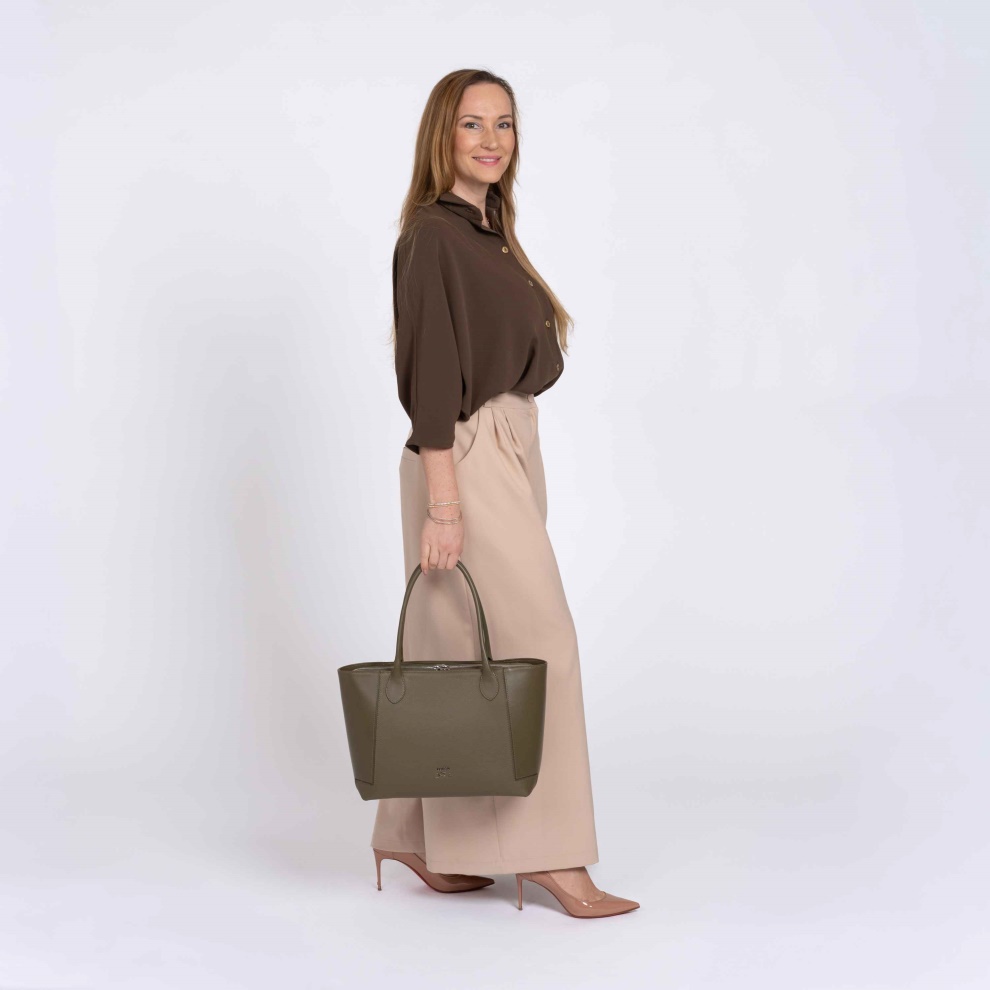 Shopper kabelka Bassotto béžová/stříbro (4)