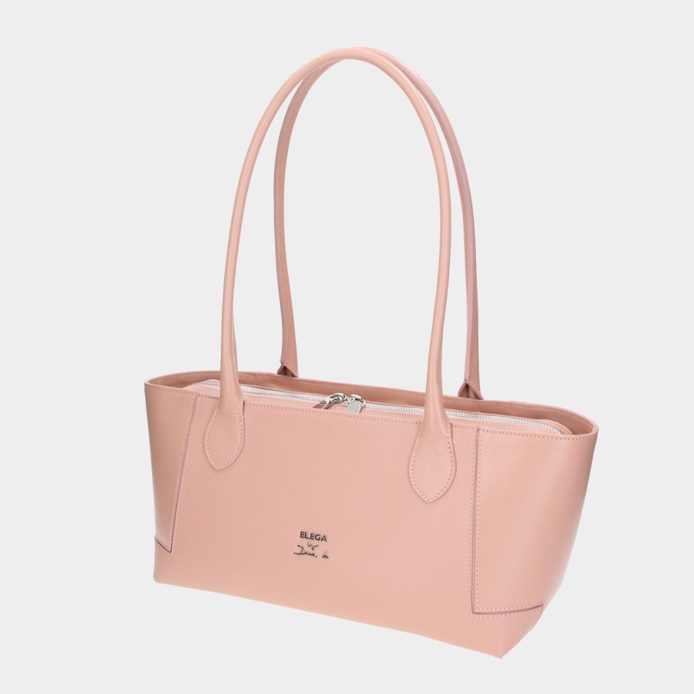 Kabelka Bassotto starorůžová/stříbro (1) (5)