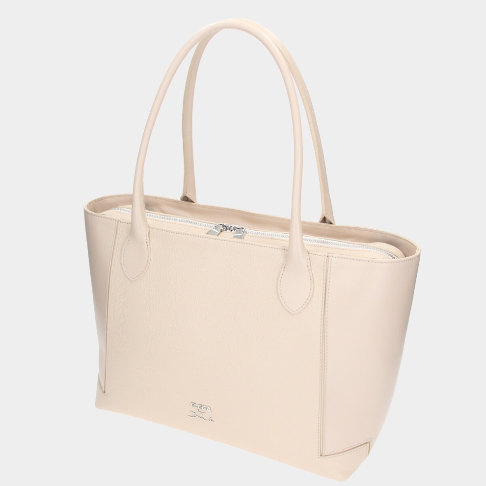 Shopper kabelka Bassotto béžová/stříbro (3)