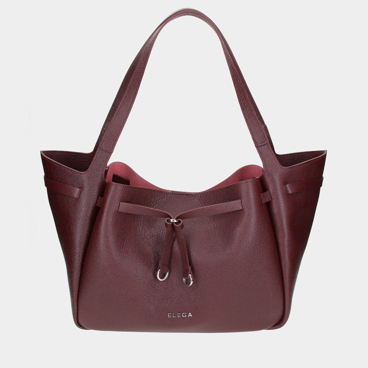 Levně Shopper kabelka Sorella bordó/stříbro