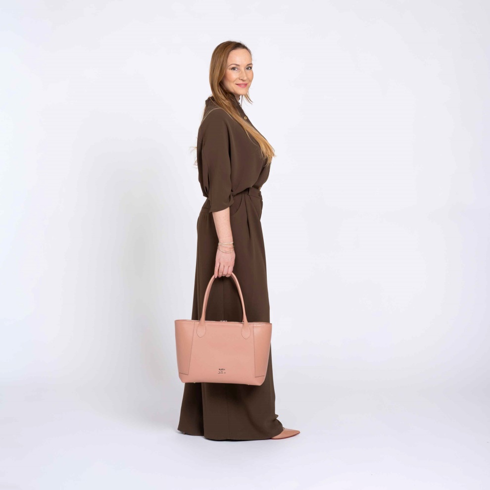 Shopper kabelka Bassotto béžová/stříbro (4)