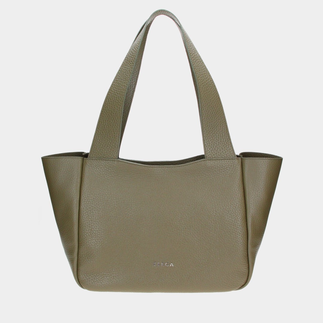 Shopper kabelka Ivory khaki/stříbro