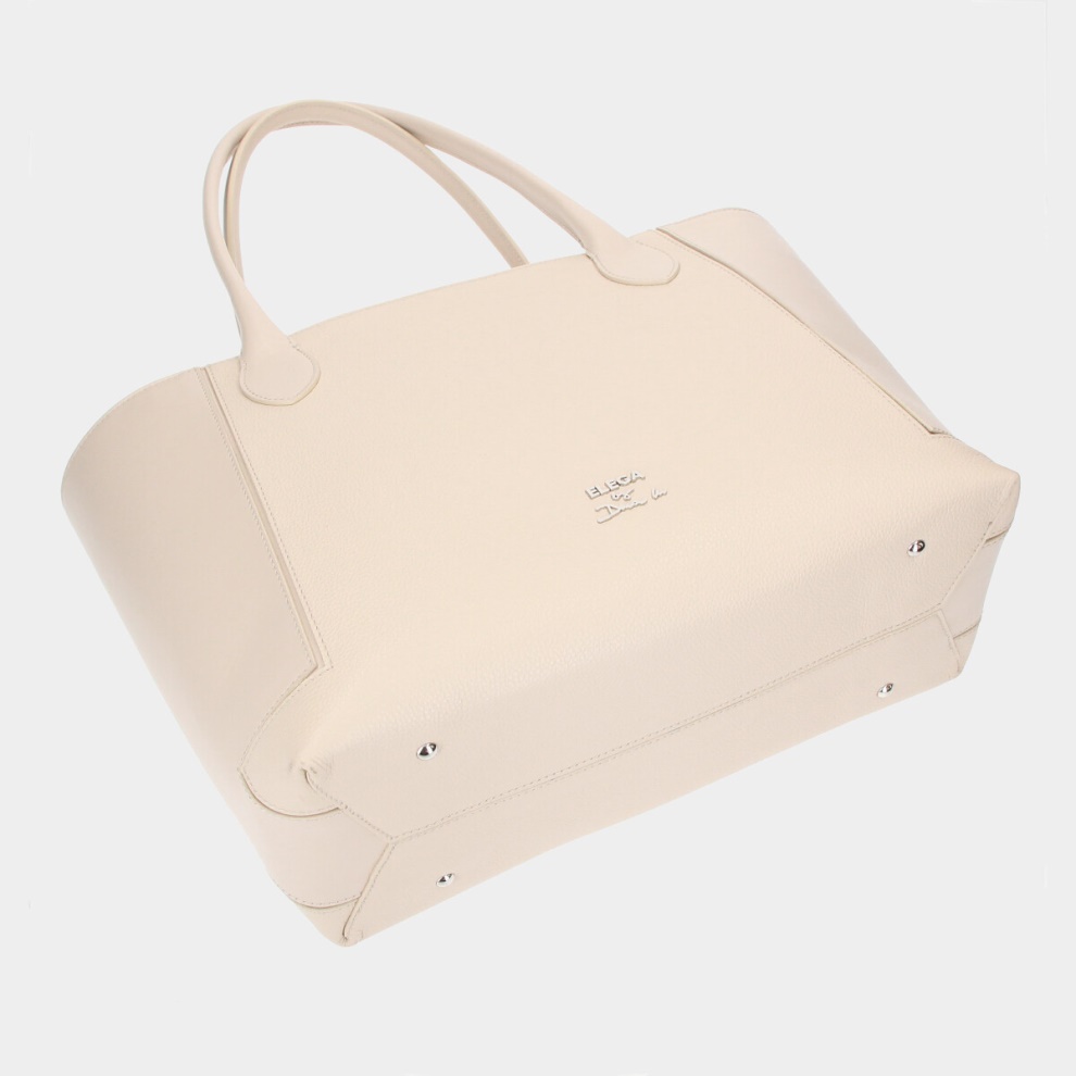 Shopper kabelka Bassotto béžová/stříbro (5)