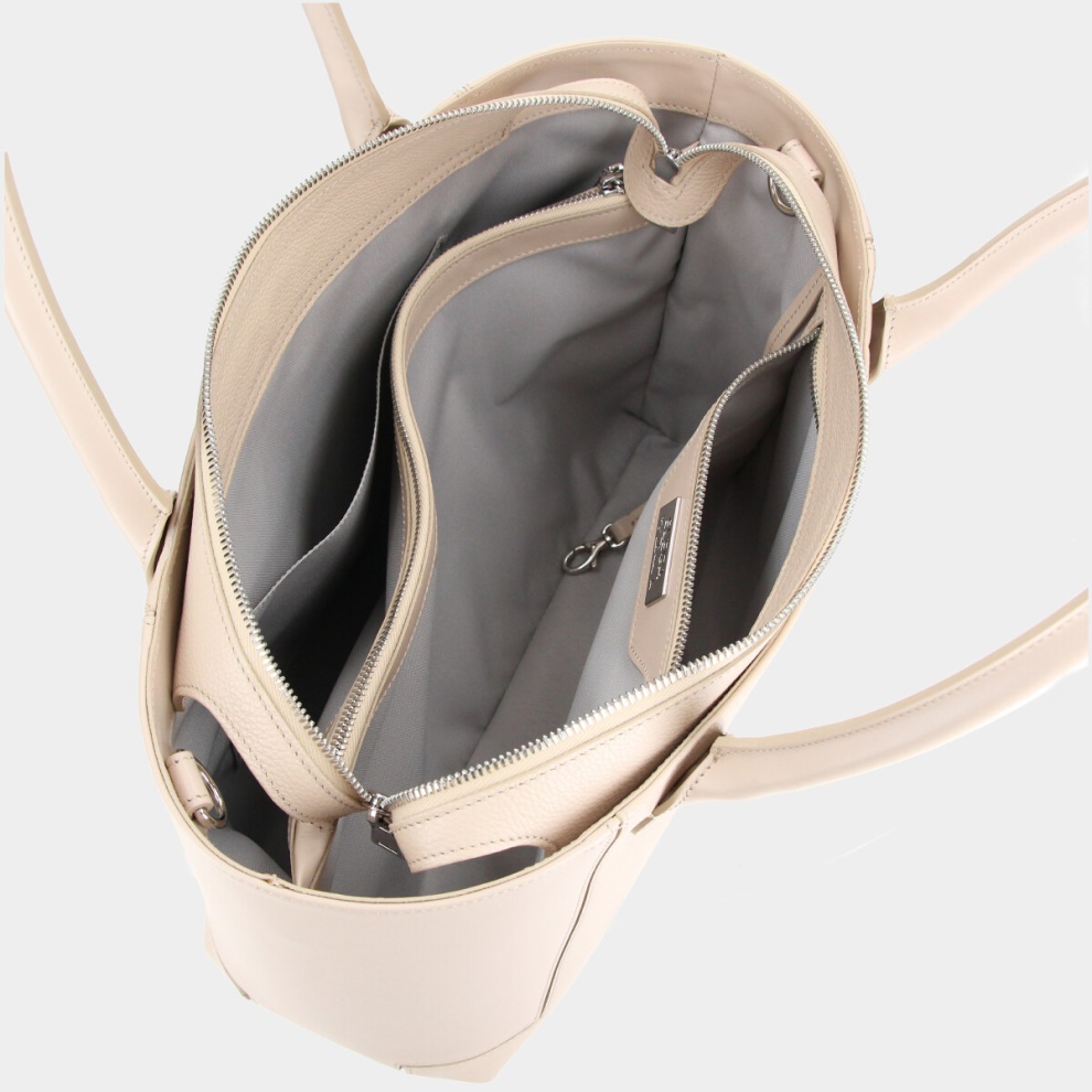 Shopper kabelka Bassotto béžová/stříbro (9)