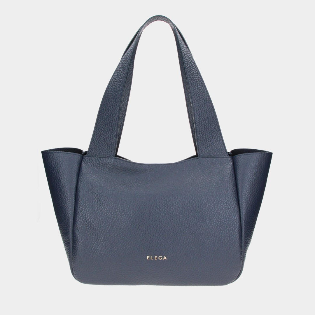 Shopper kabelka Ivory modrá/zlato