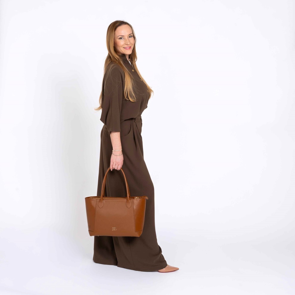 Shopper kabelka Bassotto béžová/stříbro (5)