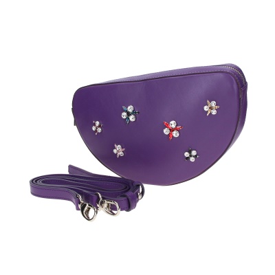 Ľadvinka + remeň fialová brošňa