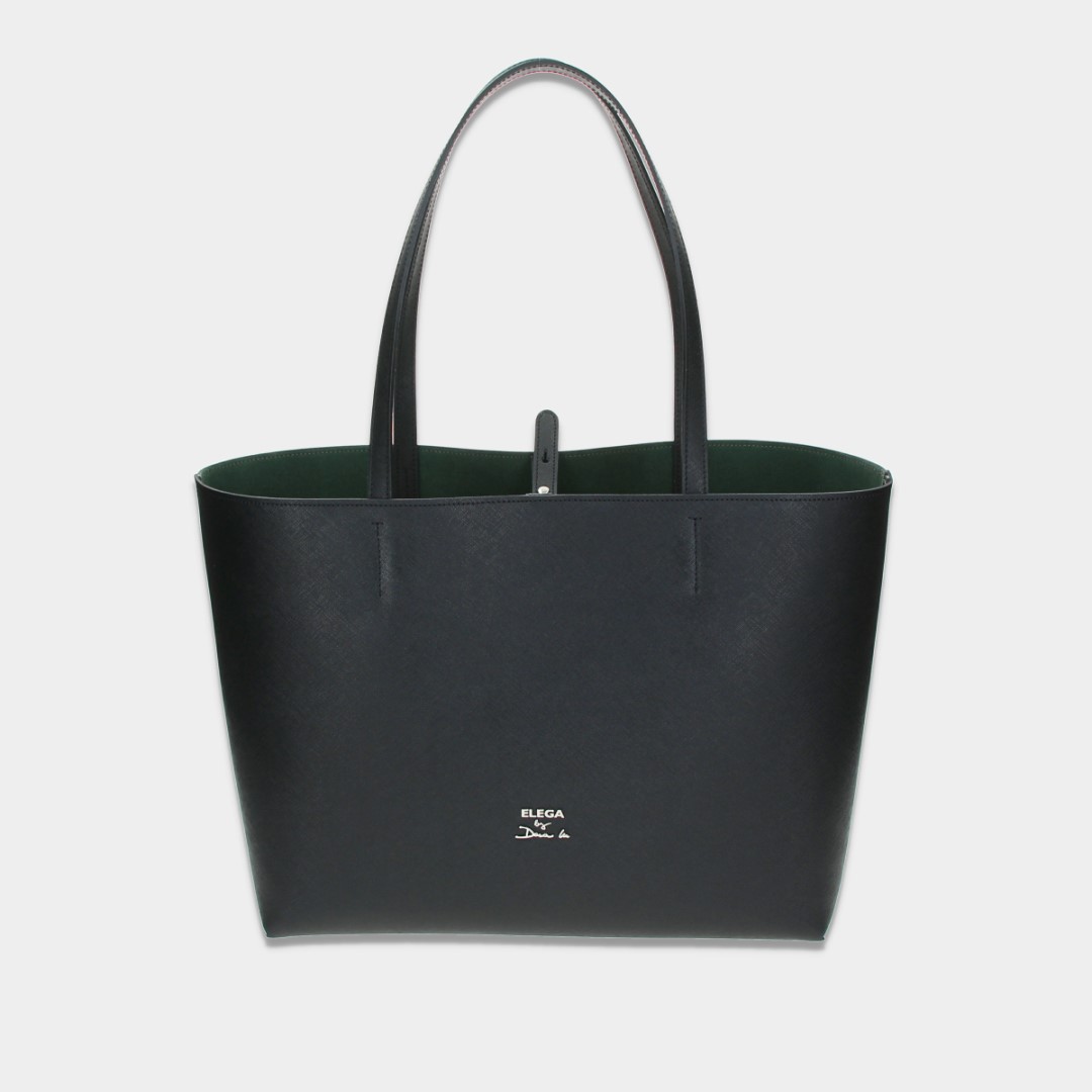 Shopper kabelka na rameno Grande černá/zelená/S