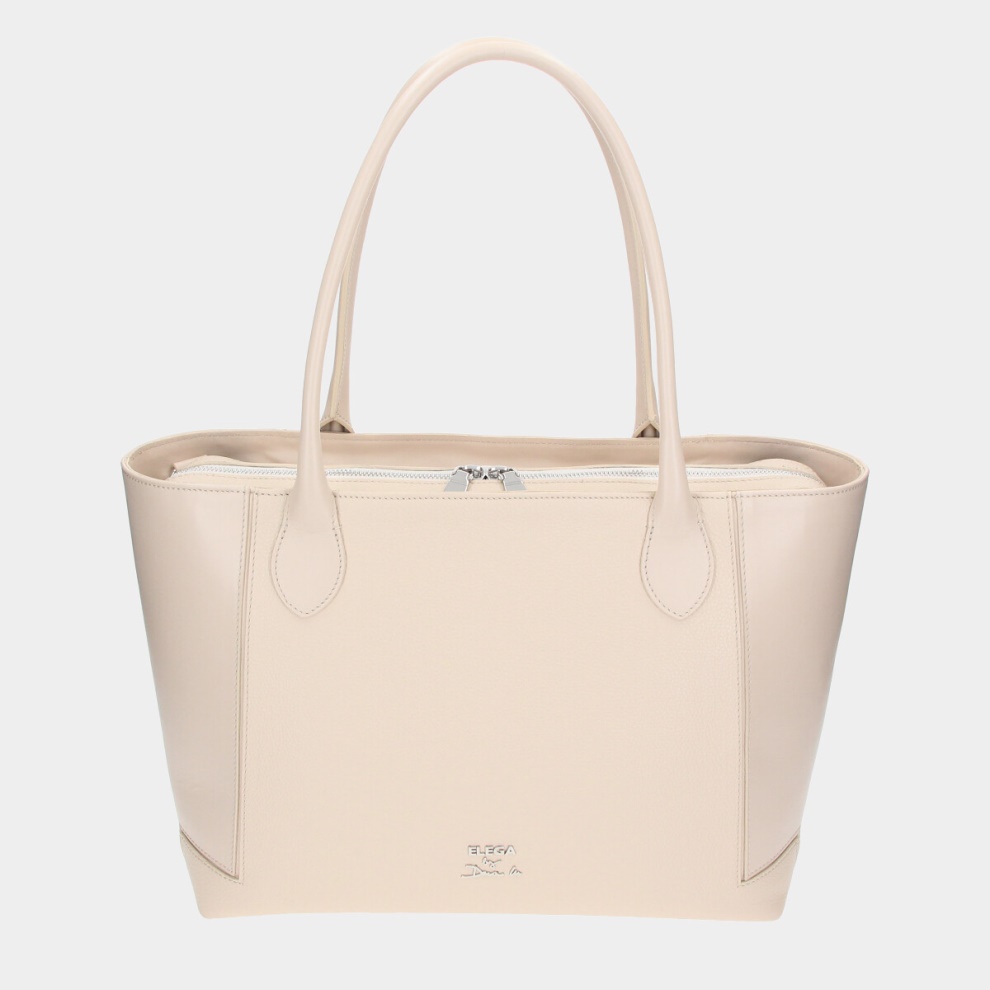 Shopper kabelka Bassotto béžová/stříbro (2)