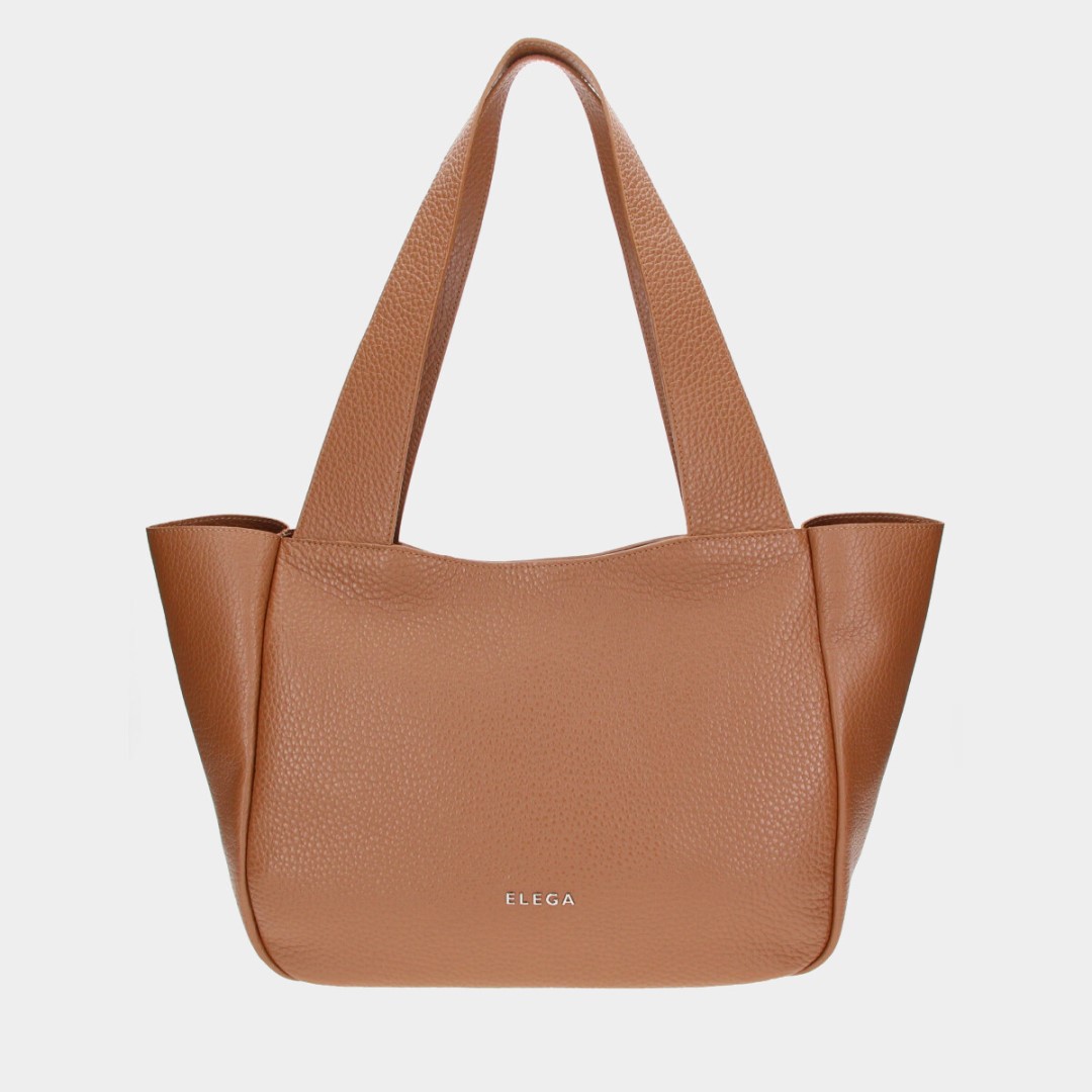 Shopper kabelka Ivory sv.hnědá/stříbro