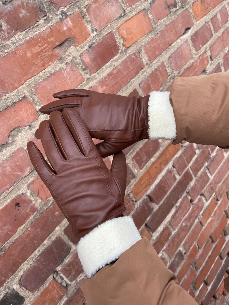 Rukavice dámské Ray hnědá - vel. 8,5 (2)