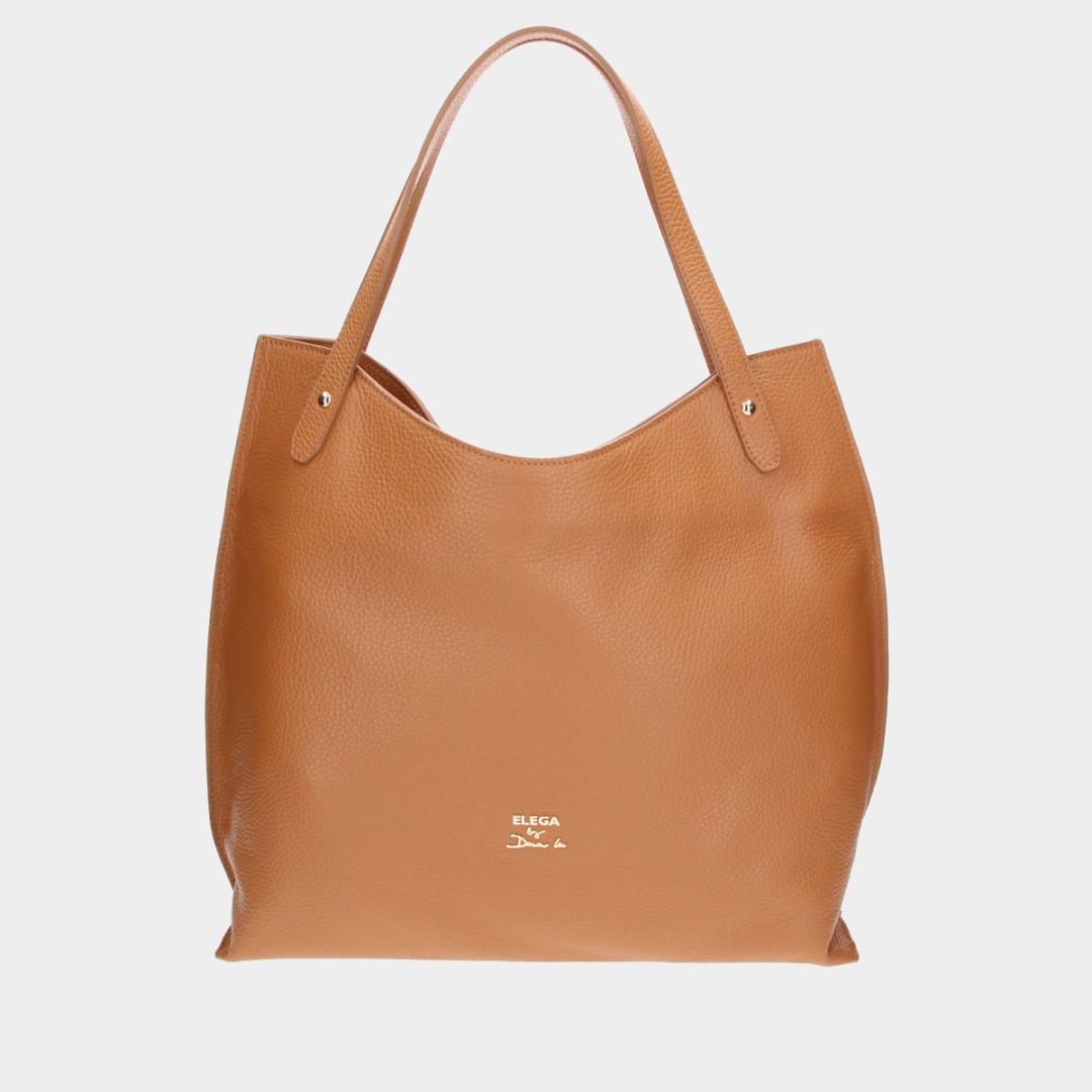 Shopper kabelka Autogram koňak/zlato