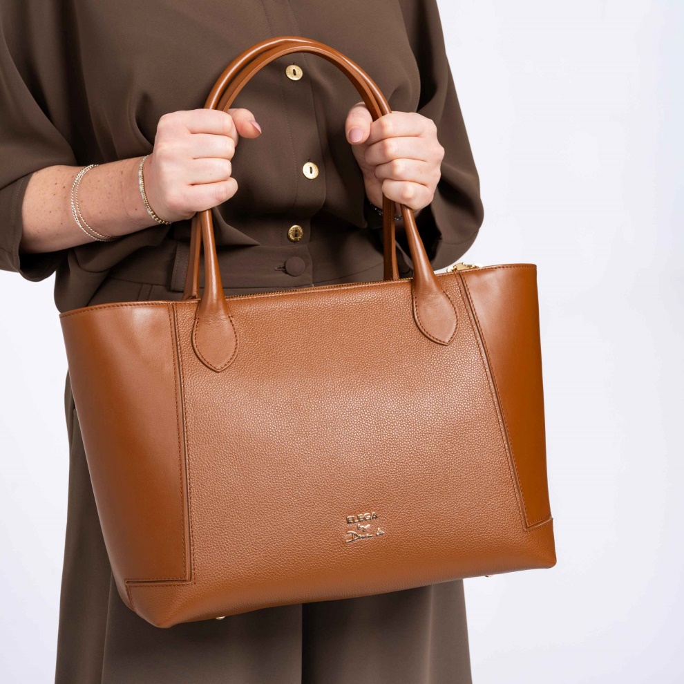 Shopper kabelka Bassotto béžová/stříbro (6)