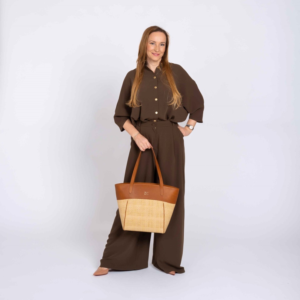 Shopper kabelka Cortado tm.hnědá (7)
