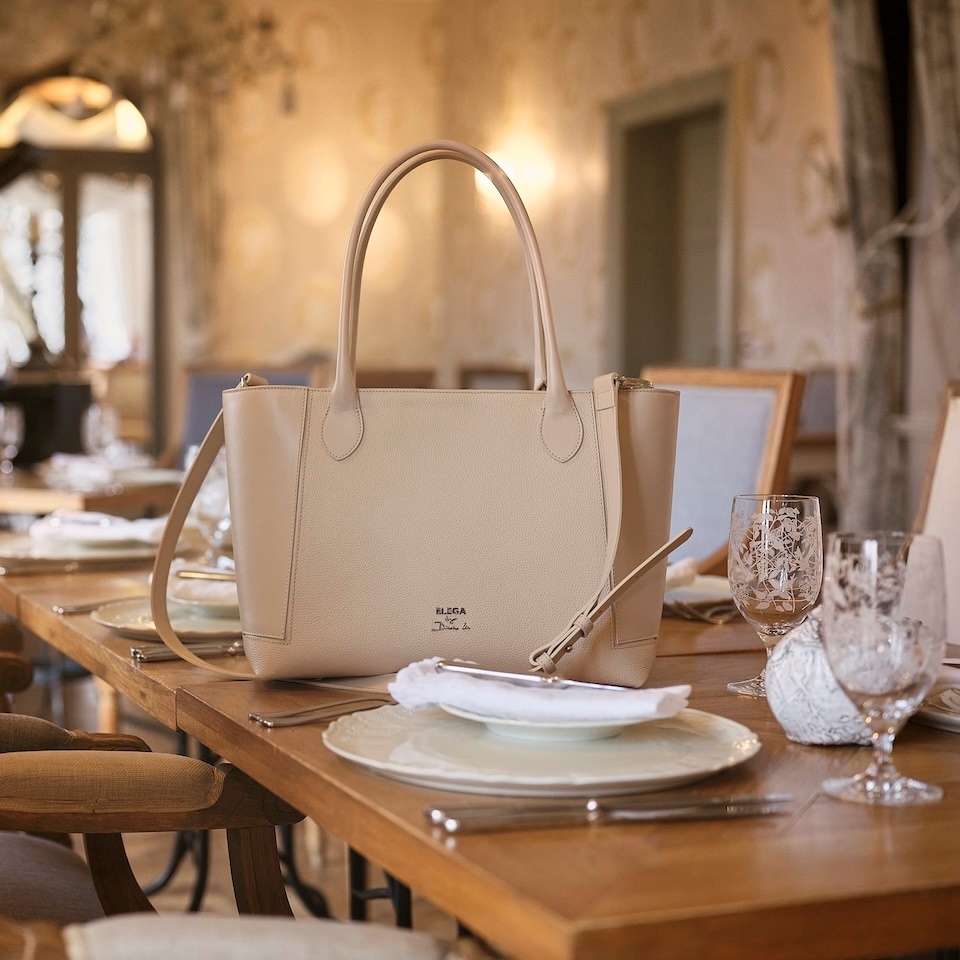 Shopper kabelka Bassotto béžová/stříbro (1)