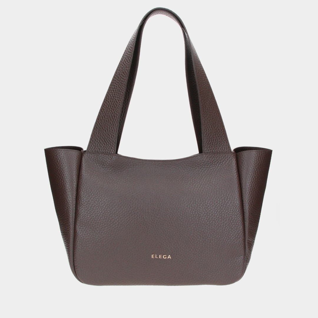 Shopper kabelka Ivory čokoládově hnědá/zlato