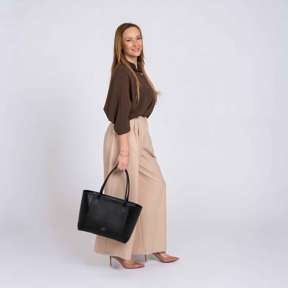 Shopper kabelka Bassotto béžová/stříbro (6)