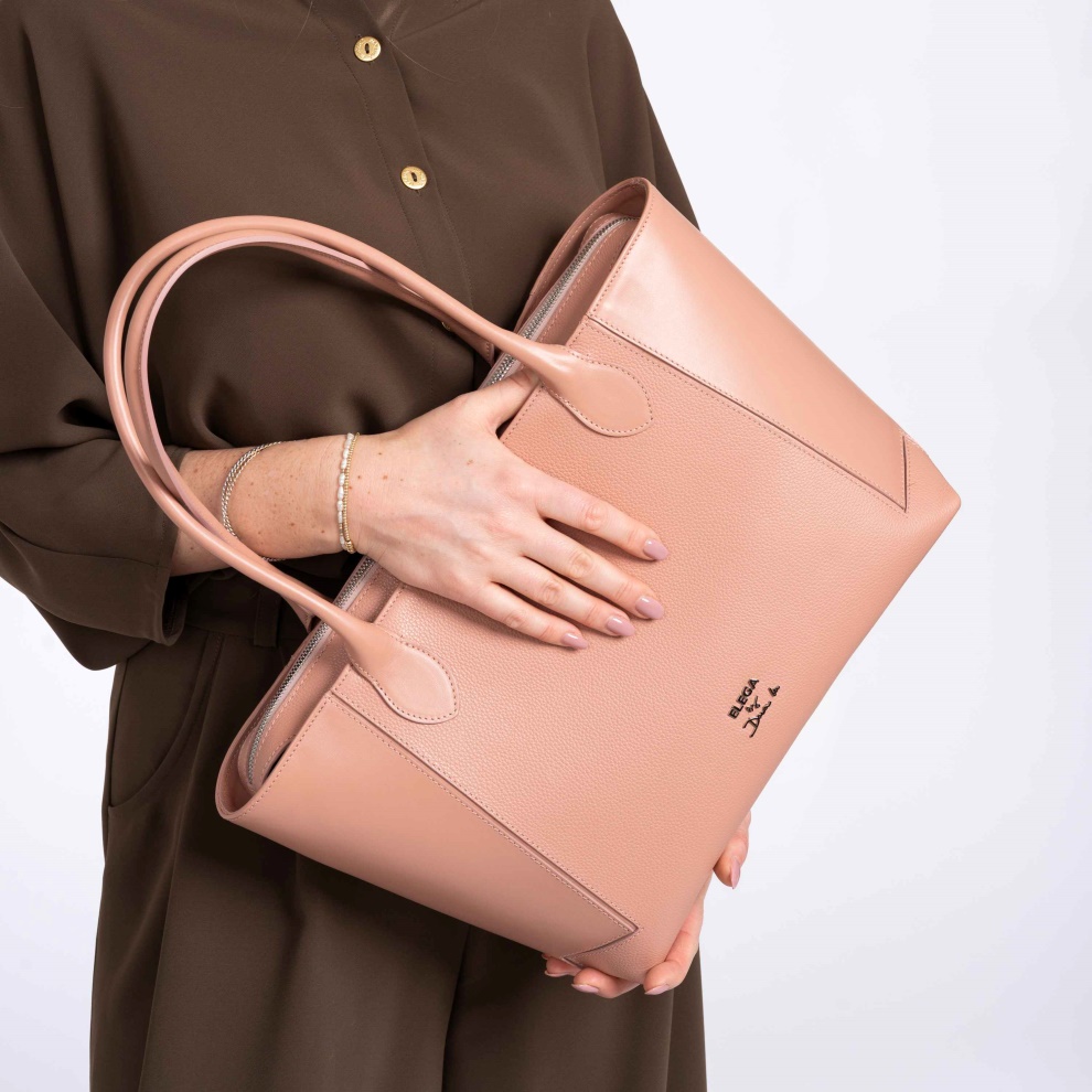 Shopper kabelka Bassotto béžová/stříbro (6)